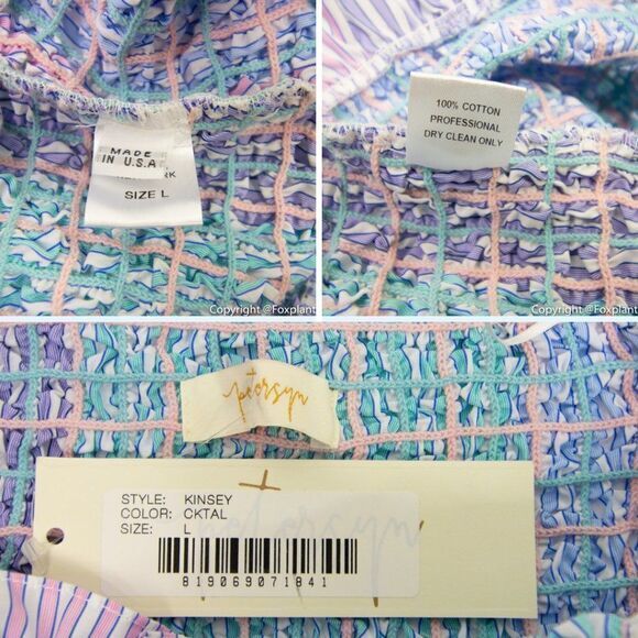 NWT Petersyn Kinsey Smocked Off-the-shoulder Top, Purple - Picture 15 of 15